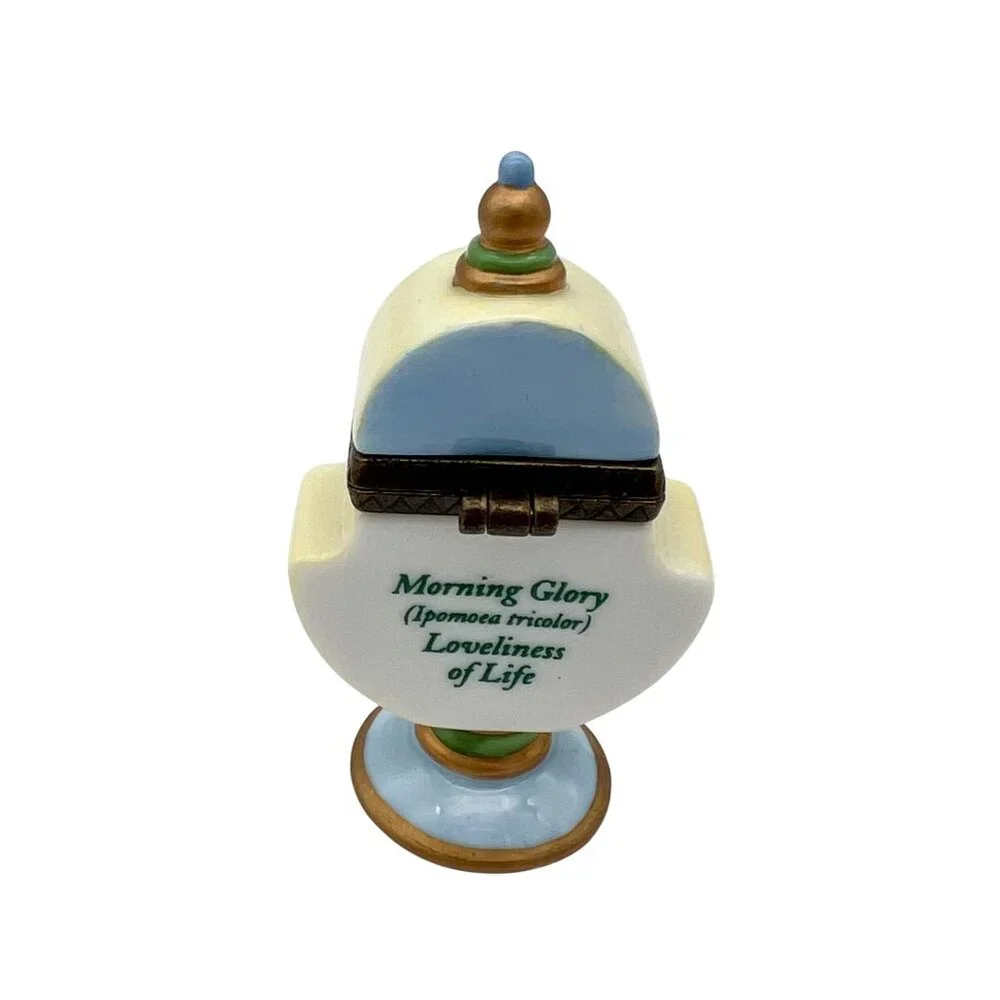 Vintage Ceramic Morning Glory Hinged Trinket Box Midwest Of Cannon Falls - Picture 3 of 9